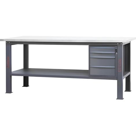 Beta C58BC-X2,1 4C/A Banco con piano MDF rivestito Inox 2,1 m e 4 cassetti (1/5)