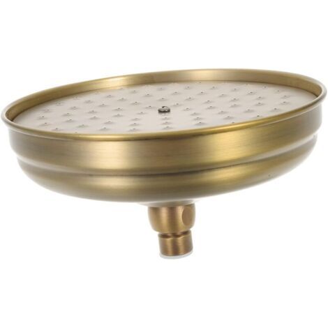 Pair Pommeau de douche rond en laiton antique, 20 cm, accessoire de salle de bain, pommeau de douche de rechange, pommeau de douche large, pommeau de douche (standard 1/2 po) (1/3)