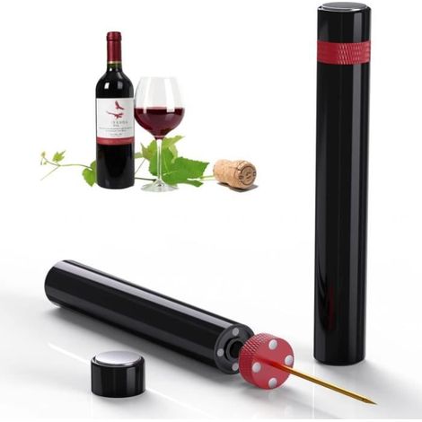 Tire Bouchon,Tire-Bouchon à Pression d'air 7S Cork Pops Out,Décapsuleur à Vin Rouge Outils Ouverture de Bouteille Portable Vin (1/4)