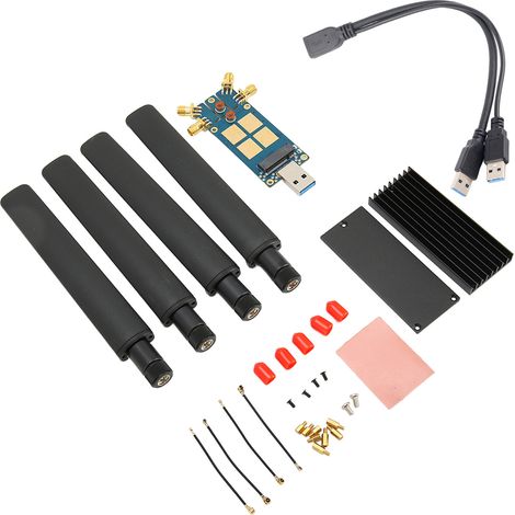 Carte d'extension 5G DONGLE avec 4 antennes, en alliage d'aluminium et ABS, USB 3.1 vers M.2 Key B, pour module 5G et connexion Internet sur ordinateur portable. (1/5)
