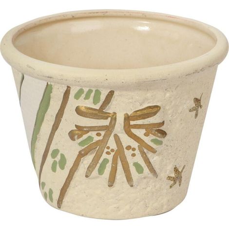 Weihnachtliche Keramikabdeckung, cremefarben, Schleifen, 9 cm (1/2)