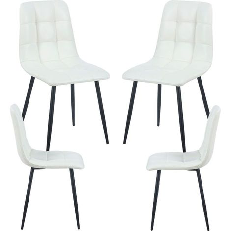 Packs Sillas Comedor - Pack 4 Sillas Stuhl Polipiel - Blanco