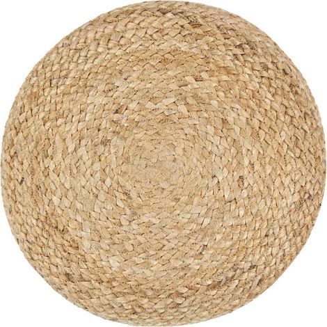 Pouf Repose-Pieds Décoratif d'Intérieur Fait à la Main en Jute Tressée 40 x 45 cm, 3.53kg (1/3)