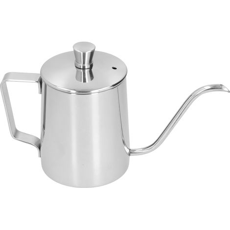 Bouilloire à café PTFE 350 ml avec couvercle, en acier inoxydable 304, pour la maison et le bureau. Couleur : acier inoxydable. (1/5)