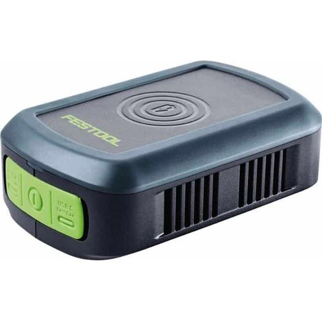 Festool – Chargeur pour électroportatif 18V – Recharge inductive – 3 ports USB – 12W USB-A, 15W USB-C – 577155