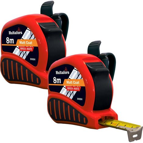 x2 Hultafors Fisco 8m Brickmate Tape Measure Metric Block HUL352403 FSCBMC08 (1/2)