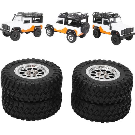 4 Pièces Pneus Jantes pour Voiture RC MN D90 D91 D99 D99S D86, Accessoires et Upgrades Argent R789S (1/5)