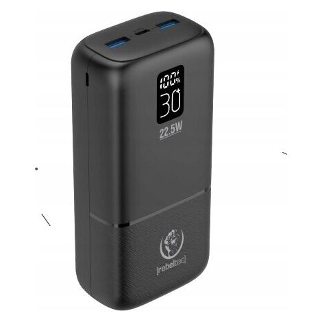 Powerbank Rebeltec P30 lcdpd 30000 mAh 22.5W Negro 1 unidad. (1/4)