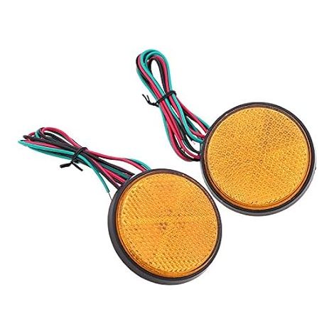 Feux de Remorque LED, 12V Feu Arriere pour Remorque 2PCS remorque Voiture Feu de Freinage Réflecteur Rond LED Feu de Gabarit LED pour Camion de Moto Automobile (Ambre) (1/5)
