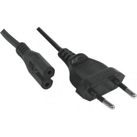 Cordon électrique secteur bipolaire noir 1.80m (1/4)