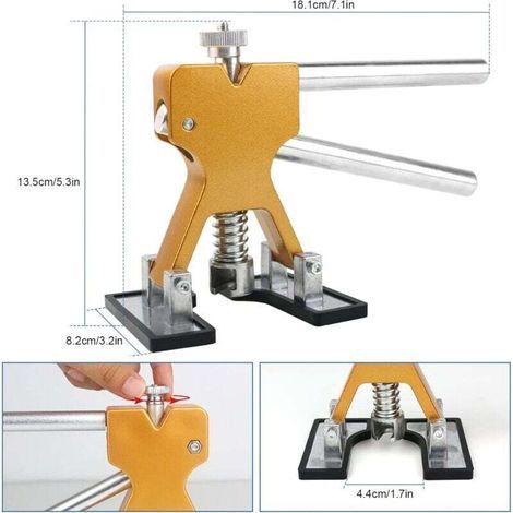 Kit Débosselage sans Peinture,Outil Débosselage Carrosserie avec 18 Ventouses Bleu pour Automobile, Réfrigérateur,Moto, Machine à Laver (1/3)