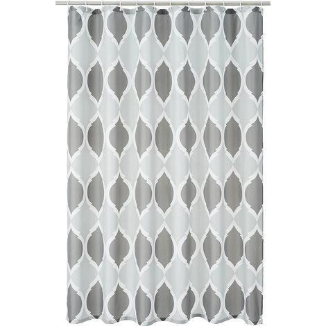 Rideau de douche en tissu avec œillets et crochets - 71 po L x 71 po H