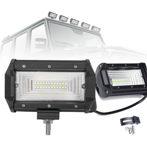 2 x 72W LED LUCE FARO 12V 24V SUPPLEMENTARE FARETTO AUTO BARCA 24LED 6000K Nuovo