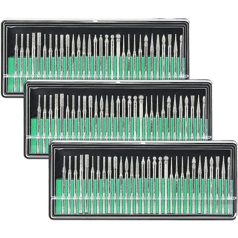 Lot de 90 forets diamant 3mm, tige 3mm, grain 120, outils de gravure et perçage pour sculpture, polissage et ébavurage (1/5)