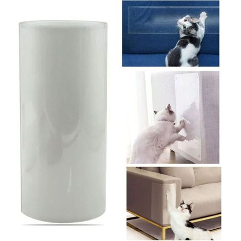 Lot de 1 Aufkleber Sofa 20cmx3m, Kratzschutz für Katzen, Kratzschutzfolie, selbstklebende Folie für Katzen, transparentes Anti-Kratz-Band (1/5)