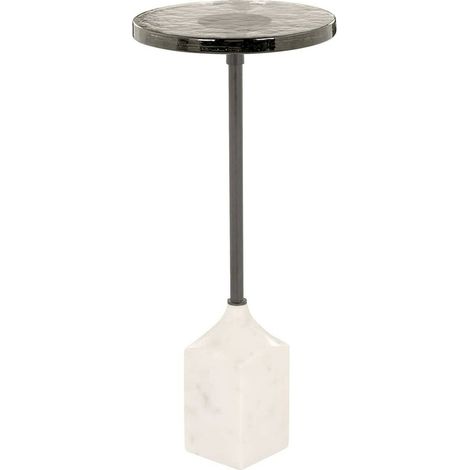 Table d'appoint Aurora élégante en marbre - Noir et blanc sophistiqué (1/3)