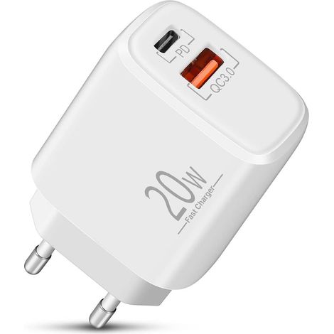 Sign gan quick charger usb usb c pd qc30 3a 20w - white