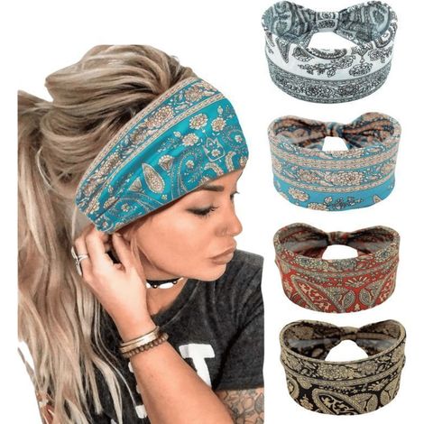 Diadema deportiva de 4 piezas Diadema ancha para yoga Diadema para el sudor Mod (1/5)