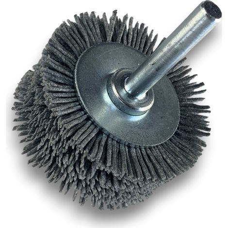Brosse circulaire sur tige Ø 50 mm 1/2/3 rangs NYLON abrasif grain 120 - Quantité x 1 - Ø 50 mm - 3 rangs - Grain 120