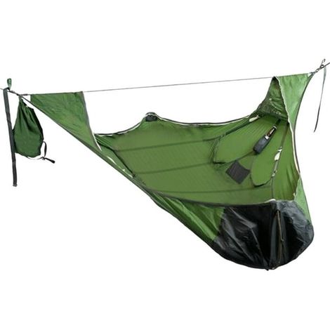 Outdoor Survival Portable Single Hammock Tear and Mosquito Resistant Flat Hammock (1/4)
