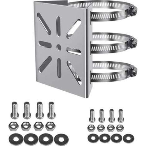 Universel Montage Vertical sur Poteau Support pour caméra de sécurité,3 Boucles Acier Inoxydable Support d'angle Montage,Support mât Convient aux caméras vidéosurveillance(100mm) (1/5)