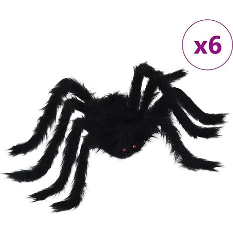 Decoración de Araña de Halloween 6 pcs Negro 75 cm vidaXL