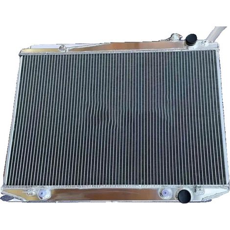 Radiatore in alluminio, dimensioni del nucleo 17,5" x 27" x 1,6", dimensioni complessive 23,4" x 28" x 3,3", dimensioni ingresso/uscita 1,38", compatibile con Nissan Frontier 1998-2004, compatibile co (1/5)