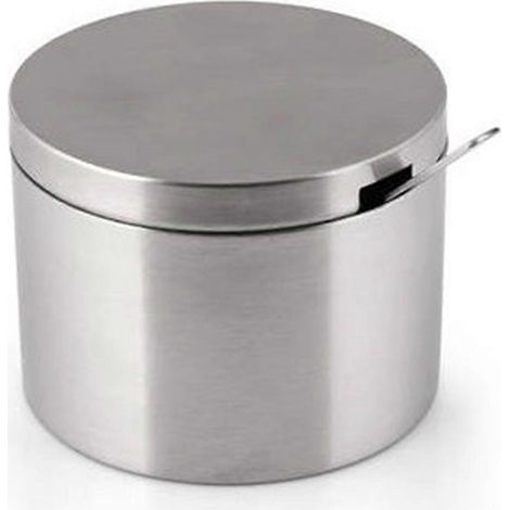 Pot à épices en acier inoxydable avec cuillère et couvercle - Récipient pour condiments et assaisonnements - Accessoire de cuisine pratique (1/4)