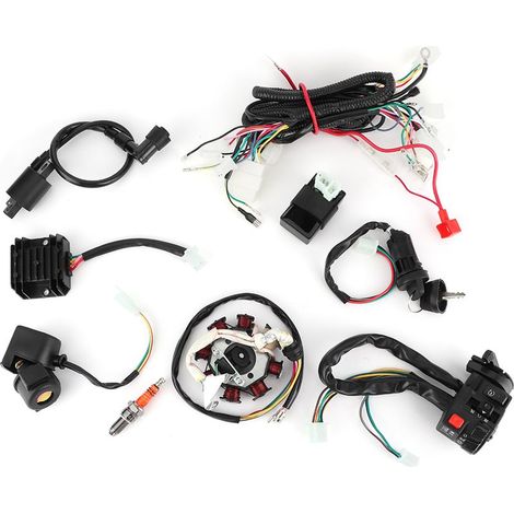 Kit de faisceau de câbles complet , Kit de stator CDI de faisceau de câbles de faisceau de câbles électrique pour 150CC 200CC 250CC 300CC ATV QUAD (1/5)