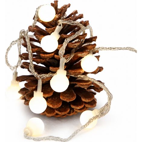 Guirlande LED Boules Multicolores, 80 LED, 10 m, Clignotante à Piles pour Décoration de Chambre et Tente (1/5)
