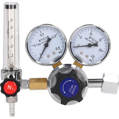 Détendeur de pression d'azote, débitmètre, régulateur de gaz en laiton de haute précision, qualité laboratoire.