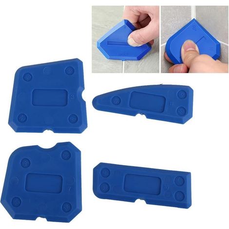 Kit Outil Jointoiement - 4 Pièces En Silicone Souple - Bords Lisses Pour Angles Et Joints - Pour Mastic Et Sélants - 4 Unités (1/5)