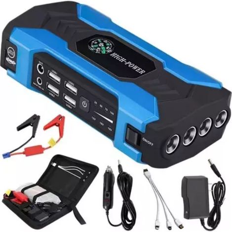 Irovami Arrancador de emergencia 28000 mAh 12V – 800A (pico 1000A), pantalla digital, 8 protecciones, linterna LED – Para gasolina 6.0L / diésel 2.0L