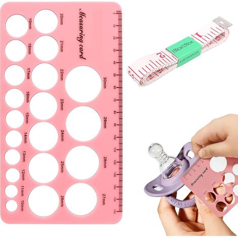 Règle de Mesure pour Mamelons,Mesure de la Taille des Mamelons en Silicone,Règle de Bride de Mamelon,Outil de Mesure de la Taille des Mamelons avec 1.5m de Ruban à Mesurer,Ensemble de règles de téton