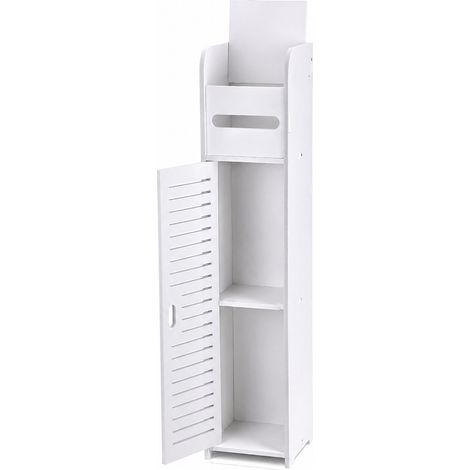 Meuble de rangement pour salle de bain, hauteur 80 cm, largeur 17 cm, étanche, grande stabilité. (1/4)