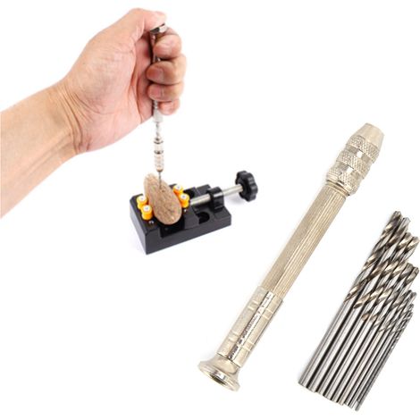 Mini-Handbohrmaschine, spiralförmige Handbohrmaschine, manuelles Bohrwerkzeug zum Nussschnitzen, antike Bohrmaschine. (1/5)