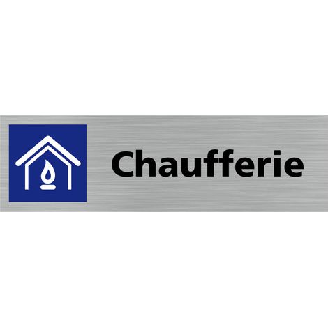 Pictogramme CHAUFFERIE (Q0243).- Adhésif aspect aluminium brossé - (1/5)
