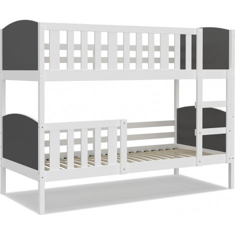 Lit Superposé Tom 90x190 Blanc - gris (1/3)