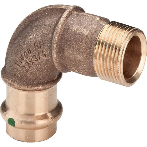 Viega Sanpress Bogen 90 Grad mit SC-Contur 2214, d. 12mm x R 1/2", Rotguss