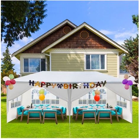 Tonnelle de jardin, Pavillon de Jardin, Tente de reception avec 3 cotés, 3m x 6m (1/5)