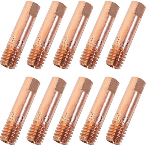 10PCS 15AK Accessoires de Soudage 1,0MM Pièces d'usure Pointe de Contact Buses de Soudage 0.039" Torche Embout de Contact M6x24mm Accessoires