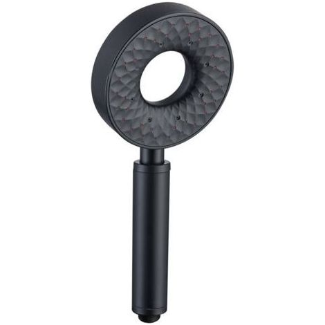 Pommeau de Douche Anti Calcaire Douchette à Main Haute Pression 3 Fonction Pomme de Douche à Main Economie Deau Tête, ABS, Rond,Noir (1/5)