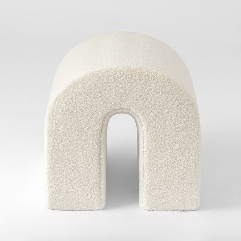 43cm wide unique white footstool (1/5)