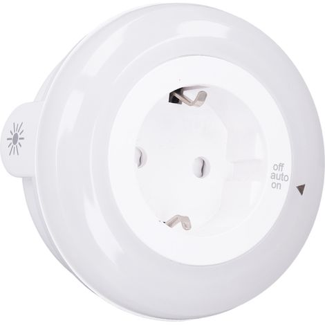 Veilleuse à intensité variable LED avec adaptateur de prise commutateur tournant 3 modes de réglage lampe de nuit à brancher murale pour chambre et salle de bain (1/5)