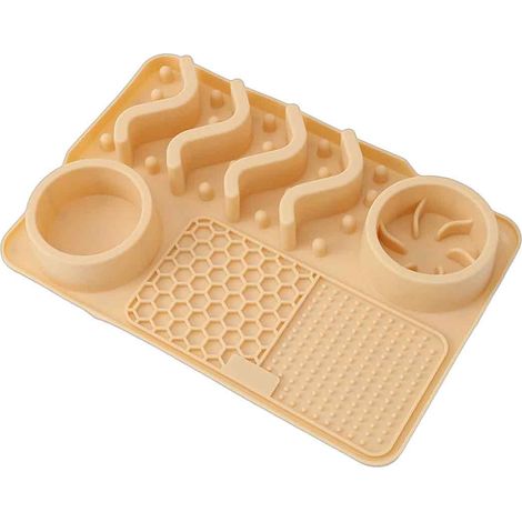 Almohadilla Para Comer Lenta - Silicona Segura Para Alimentos - Para Gatos Y Perros - 25x25 Cm - Antideslizante Con Ventosa - 1 Unidad (1/5)