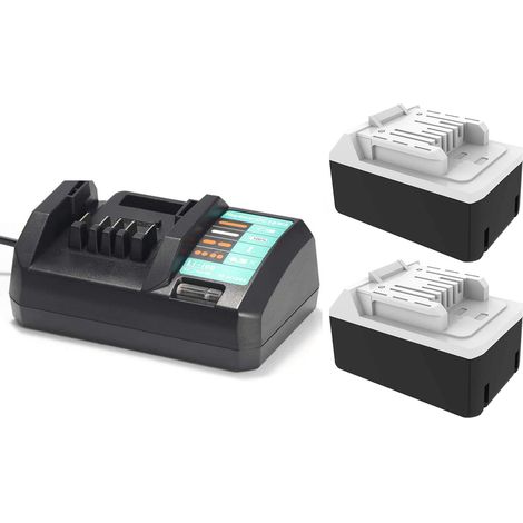 2X 18V 4.0Ah BL1815G BL1813G BL1811G Remplacer la Batterie avec Chargeur DC18WA pour Makita 195608-4 BL1820G BL1830G BL1840G DF457D TD127D HP457D JV183D CL183D UR180D DMR106 (1/5)