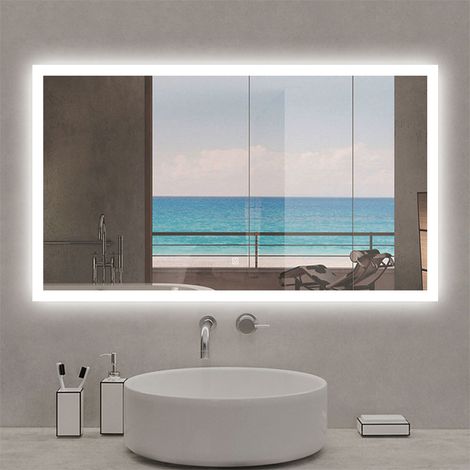 AICA Bathroom LED Mirror 1200x700mm with Adjustable 3 LED Lights Demister (1/5)