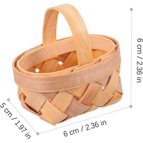 36 mini paniers tressés à la main en copeaux de bois, parfaits comme objets de décoration ou pour ranger des bonbons. (1/5)