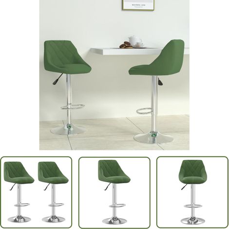 The Living Store Tabourets de bar lot de 2 vert foncé velours - Tabouret De Bar - Chaise De Comptoir - Tabourets De Bar - Meubles De Cuisine - Mobilier Design (1/5)