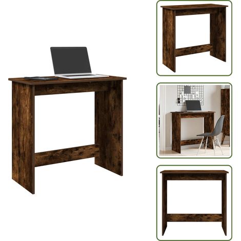 vidaXL Bureau chêne fumé 80x40x75 cm bois d'ingénierie